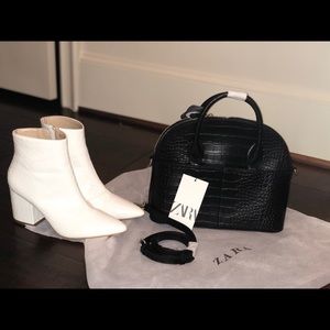 Zara Animal Print Bowling Bag